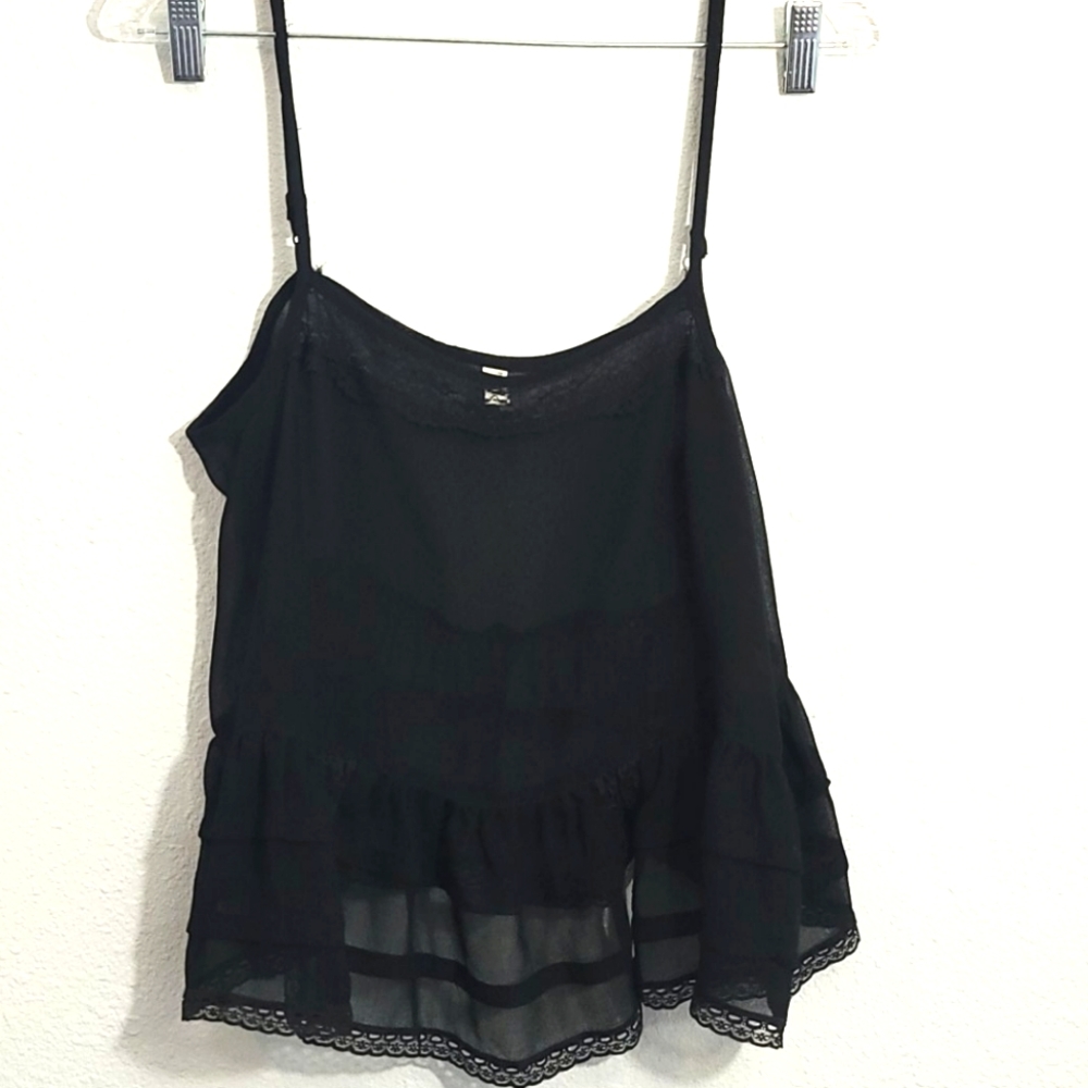 Free People Intimately Sheer Lace Trim Cami